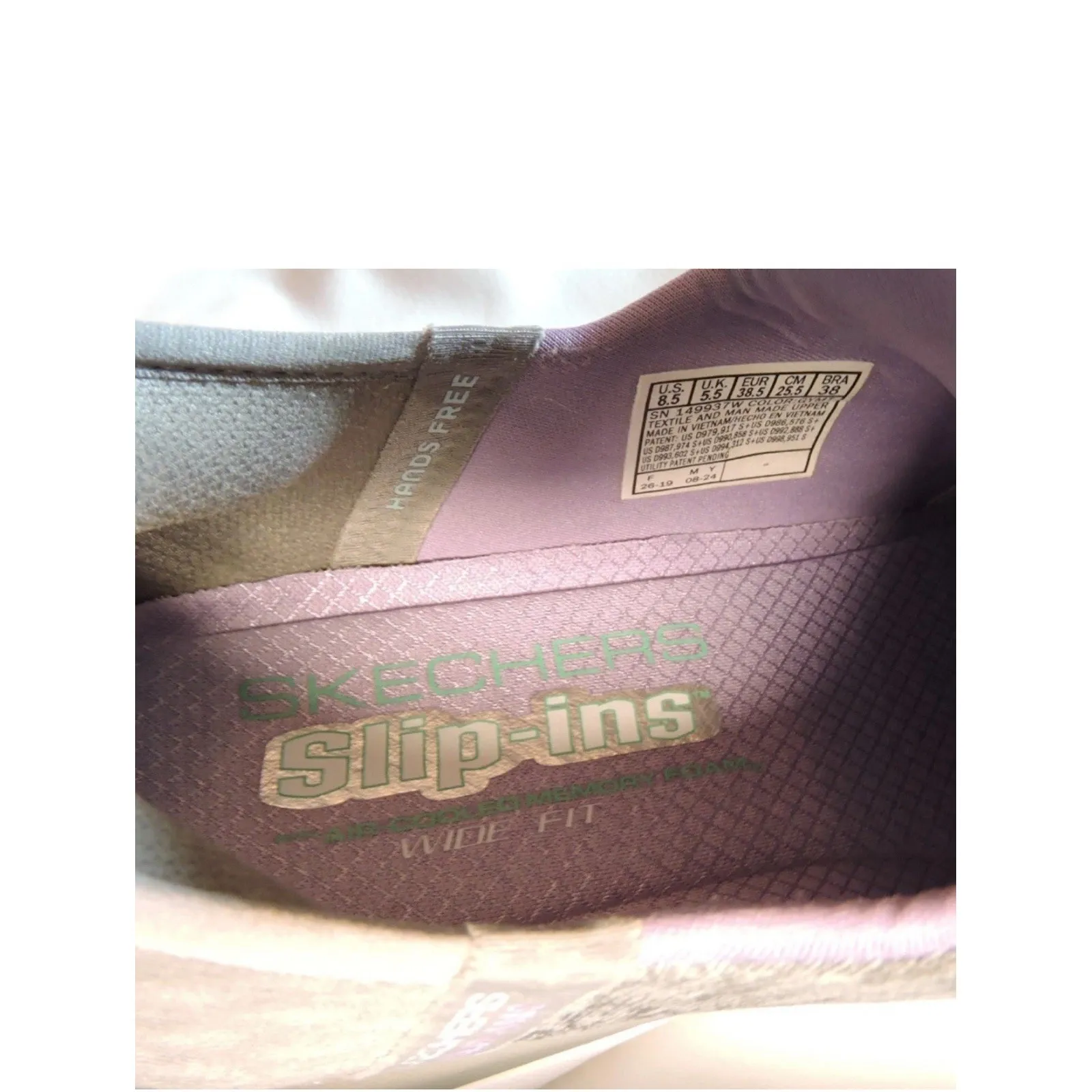 Skechers Women's Wide Fit Slip-Ins Gray Comfort Sneakers Walking Shoes Size 8.5 - Image 5