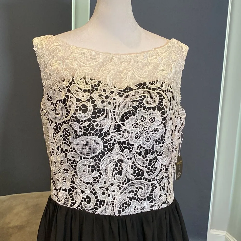 Women’s Full Length Ombré Black to Red Dress Zip Up Back Size 16 NWT - Image 2