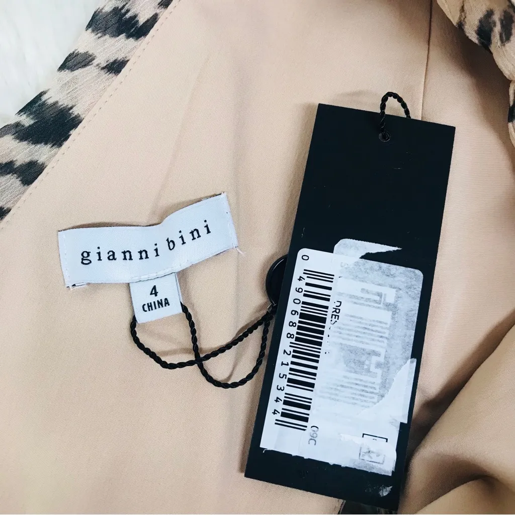 GIANNI BINI‎ Leopard Print Maxi Dress One Shoulder Long Sleeve Party Size 4 New - Image 5