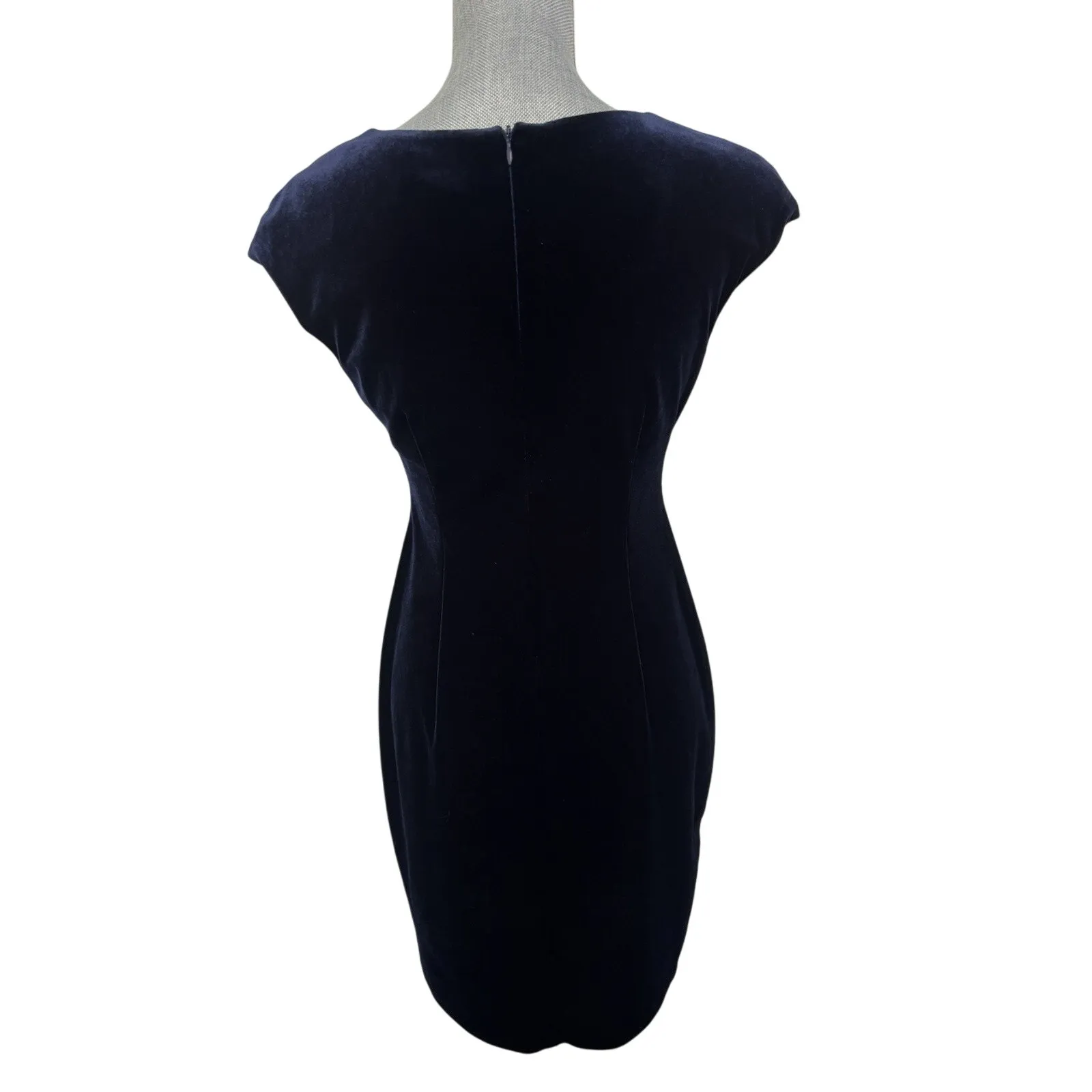 NWOT Navy Velvet Bodycon Dress Size 4P Whimsigoth Dark Romantic NYE Party - Image 3