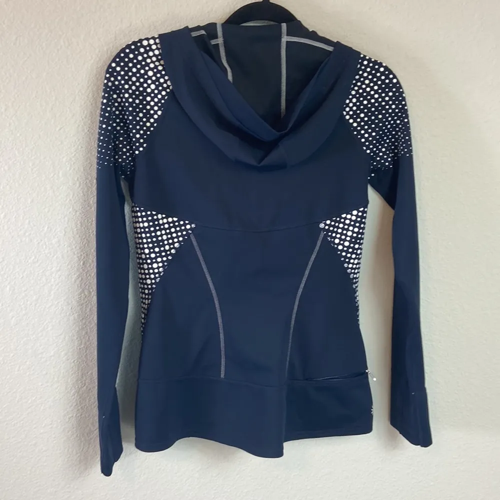 Athleta Running Wild Hoodie 2.0 Dot, Navy SIZE XS - Image 3