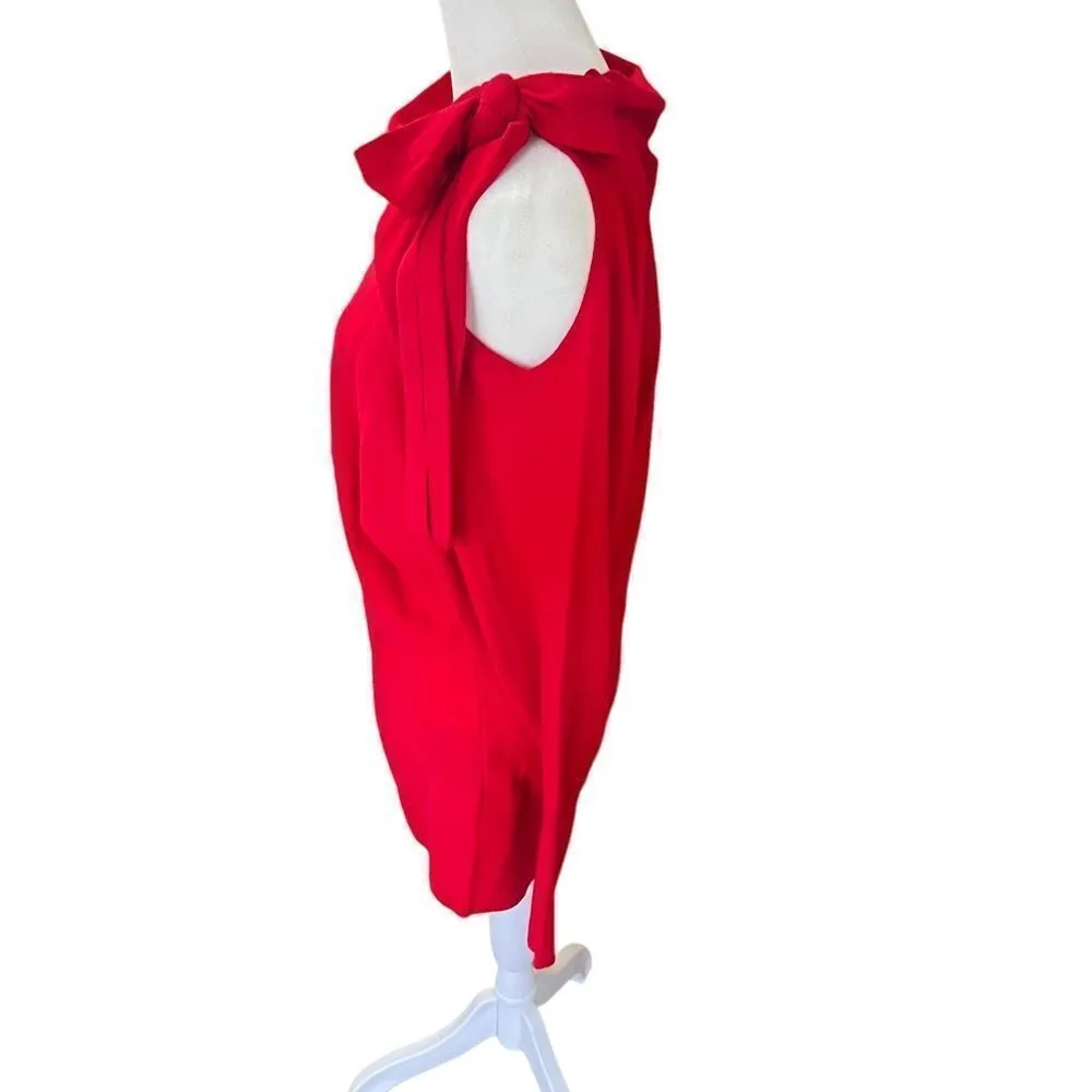 Club Monaco Red Tinashe Cowl Neck Cold Shoulder Tie Sweater NWT - Image 6