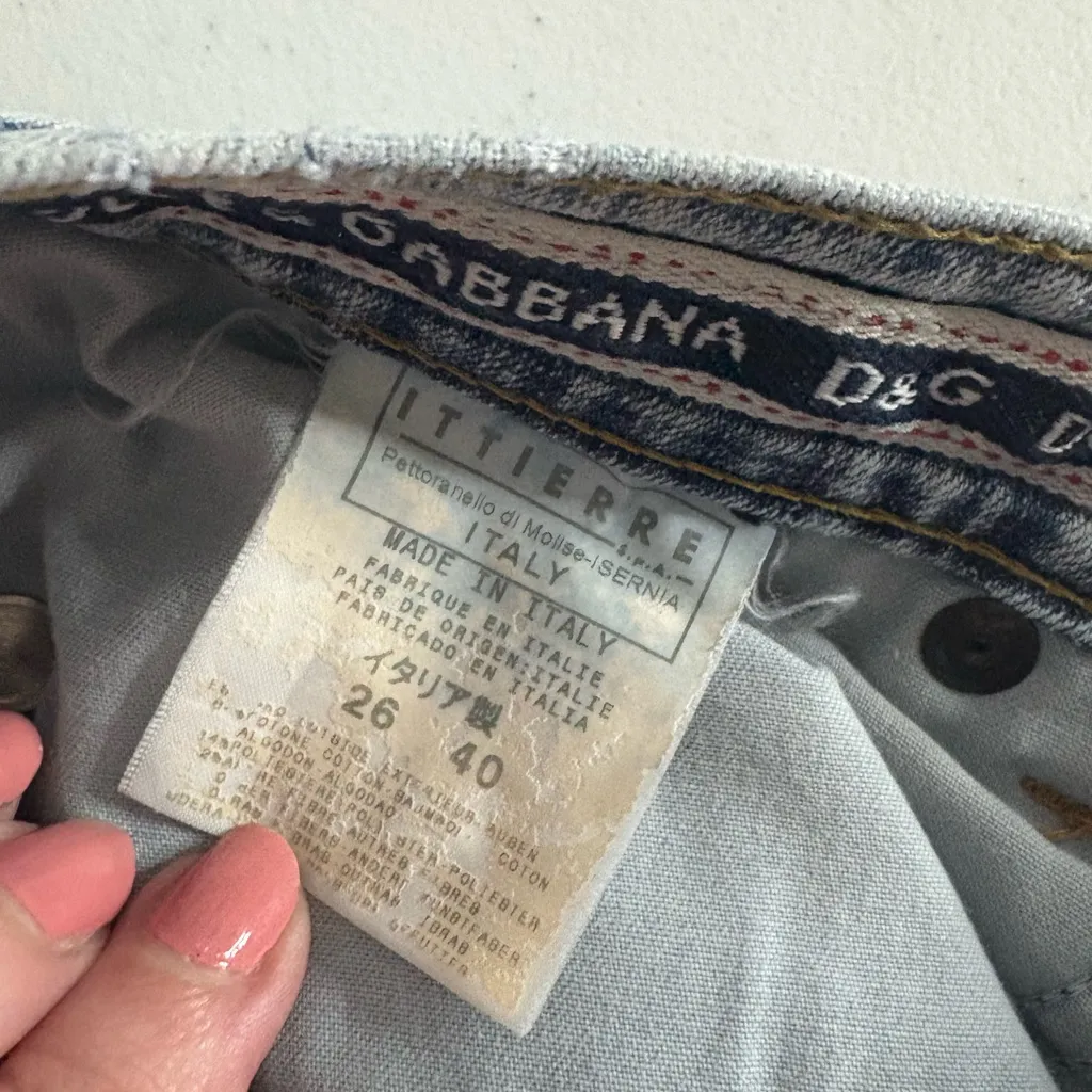 Dolce & Gabanna Vintage 90’s Y2K‎ Women’s Bootcut Jeans Size 26x31 Acid Wash EVC - Image 11