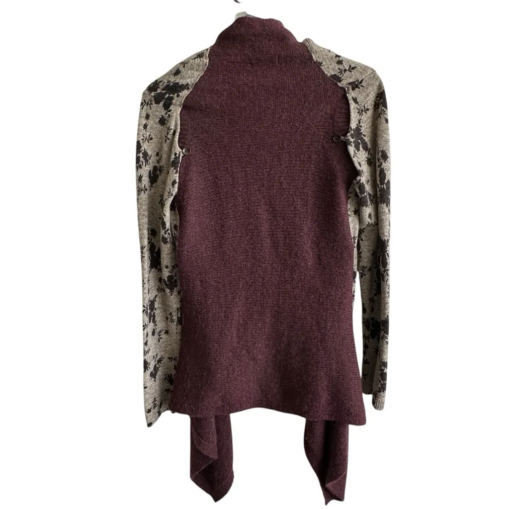 Anthropologie Sleeping On Snow Cozy Times Layered Cardigan Sweater S Alpaca Wool - Image 2