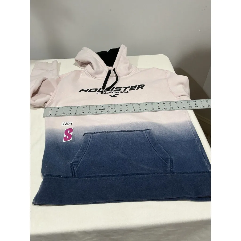 Womans Holister Pullover Hoodie Medium Pink Blue With Logo - Image 5