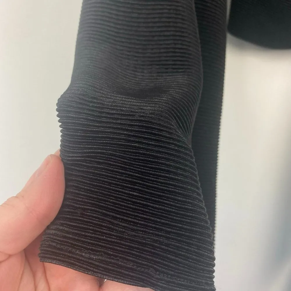 BLUE LIFE CRYSTAL‎ PLEATED KIMONO TIE FRONT TOP RIBBED BLACK KNOTTED KNOT XS/S - Image 6