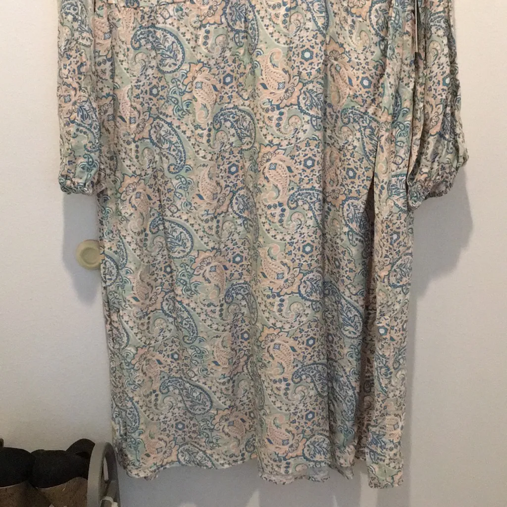 New Women’s 89th & Madison Paisley Print Lightweight Maxi Dress Size 3X Blue - Image 8