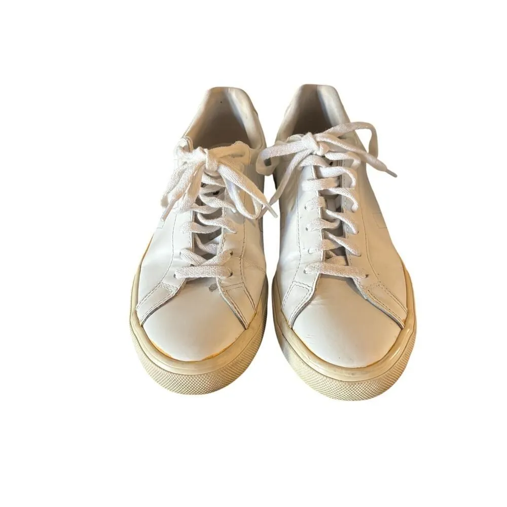 Veja Women’s Leather Low Top Lace Up Sneakers White size 10 US size 41 EUR - Image 4