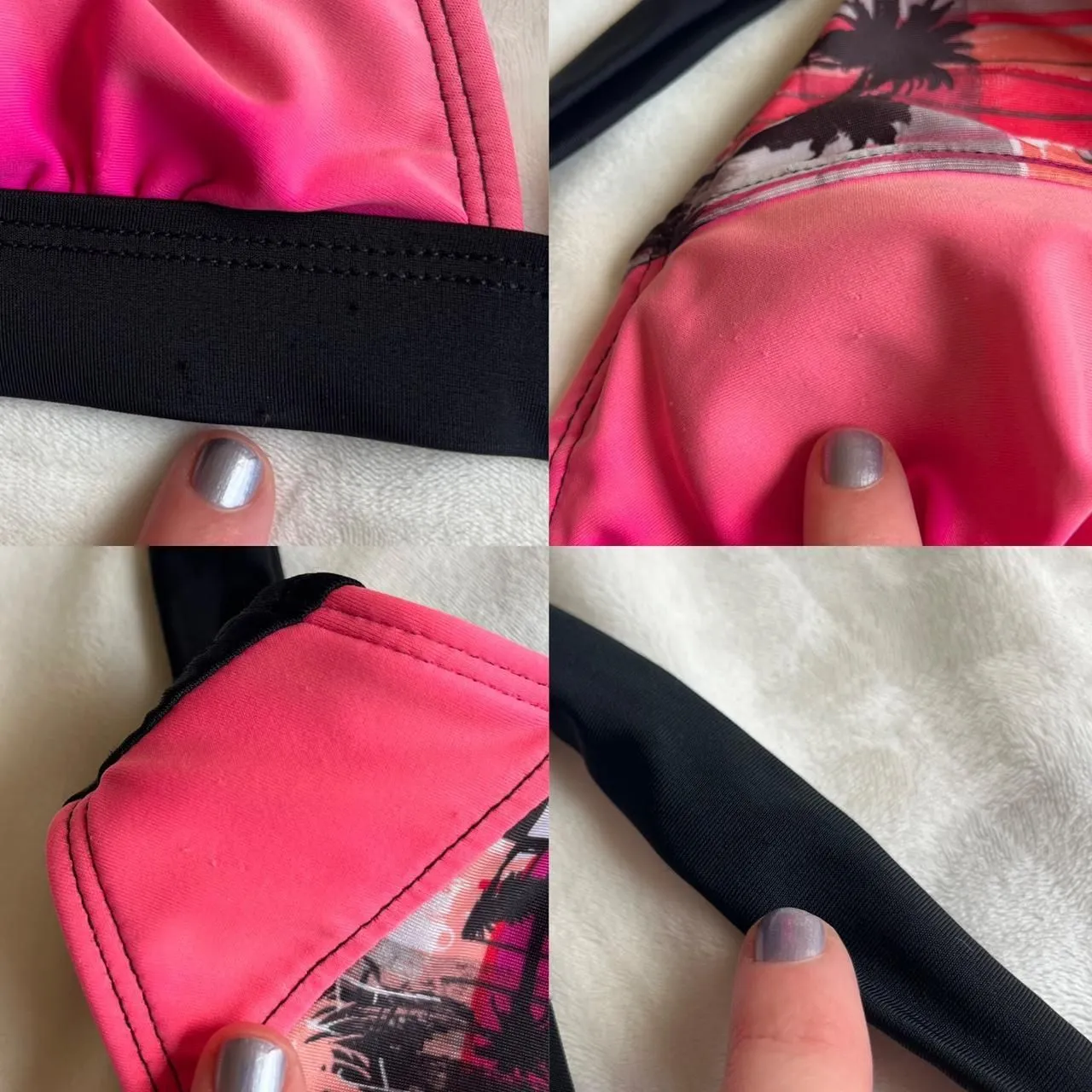 Vintage Y2K cyber glam OP pink and black bikini set size medium (junior’s 7/9) - Image 8