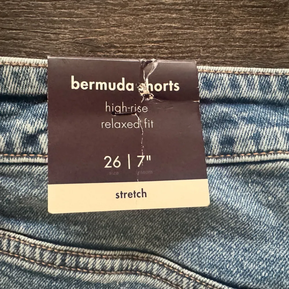 Womens High Rise Relaxed Fit Bermuda Jean Denim Shorts Plus Size 26 - Image 5