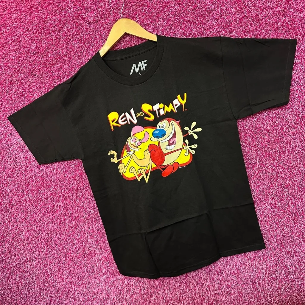Ren and Stimpy Butt Buddy Animated Series Nickelodeon Tee L - Image 3