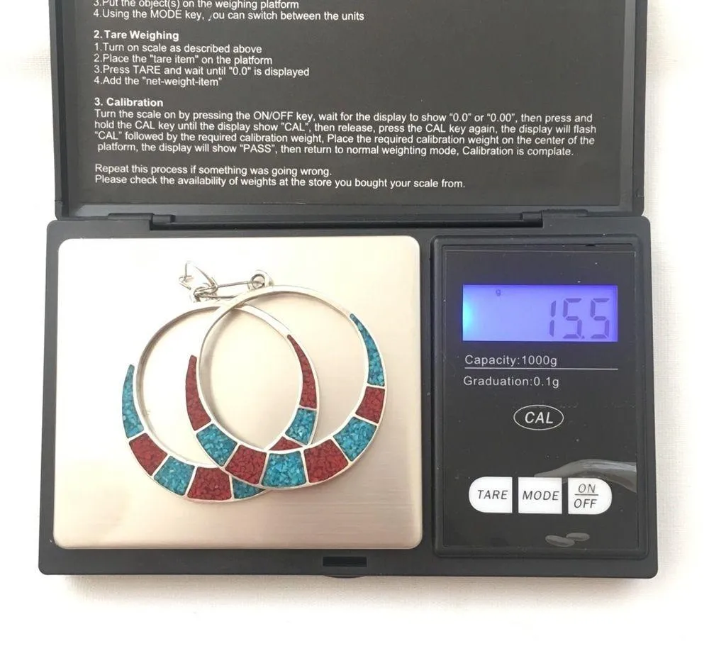 Sterling Silver Turquoise Inlay Earrings - Image 5