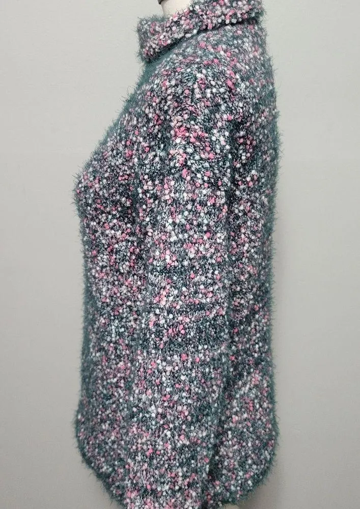6. Loft Outlet jade confetti eyelash turtleneck sweater size medium - Image 5