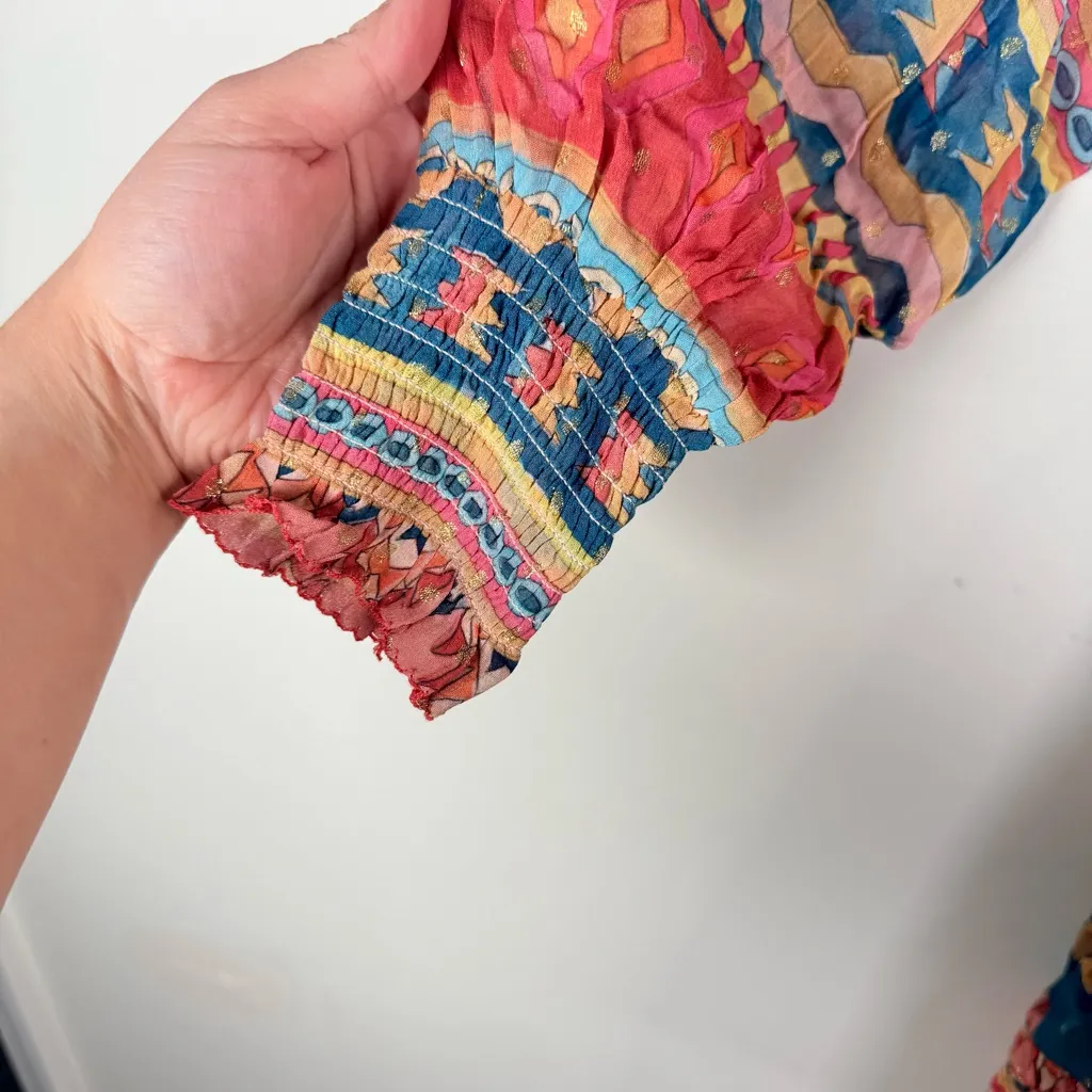 Chufy Mancora Smocked Boho Dress Multicolor Size L - Image 4