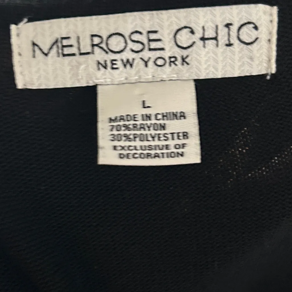 Vintage Whimsigoth Embellished Black Melrose Chic NY Cozy Fall Sweater Dress L Size L - Image 6