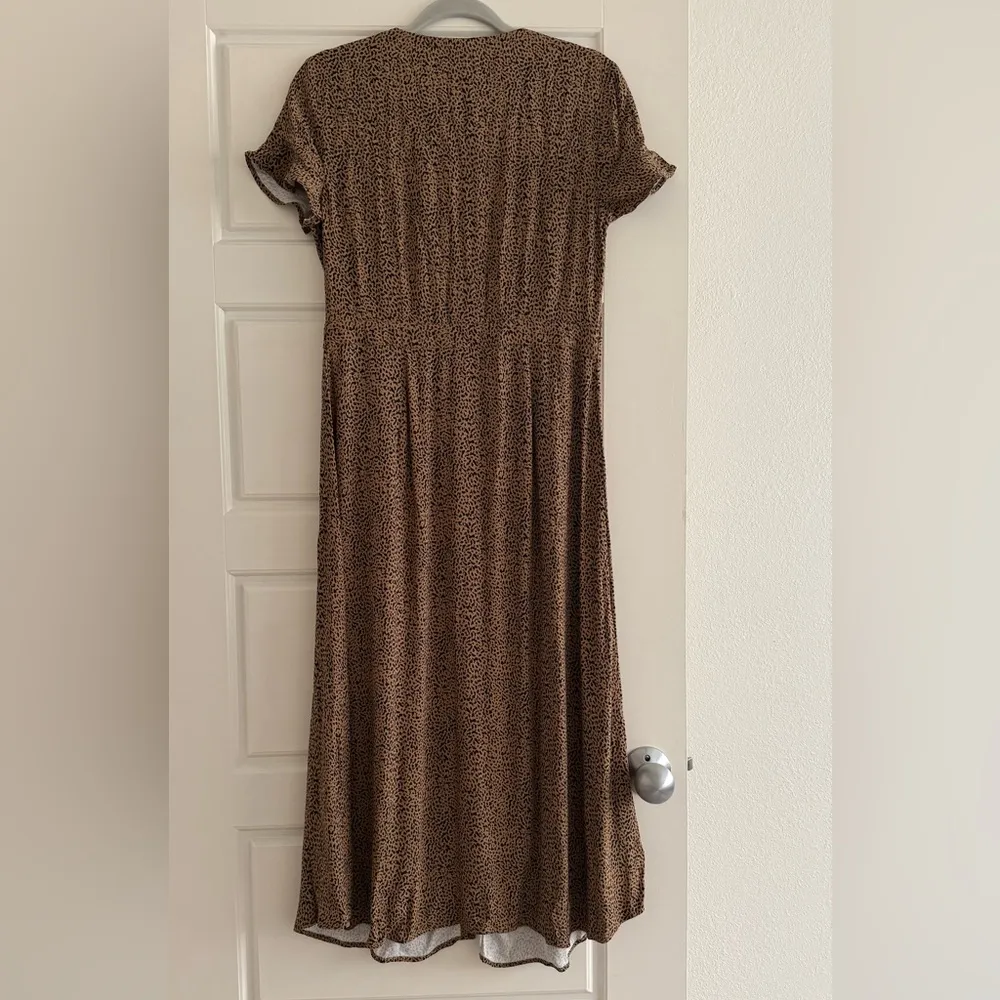 LOFT NWT Leopard Print Button Front Long Midi Dress - Image 5