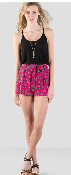Francesca's Kaiaka Pineapple Printed Shorts  - Image 4