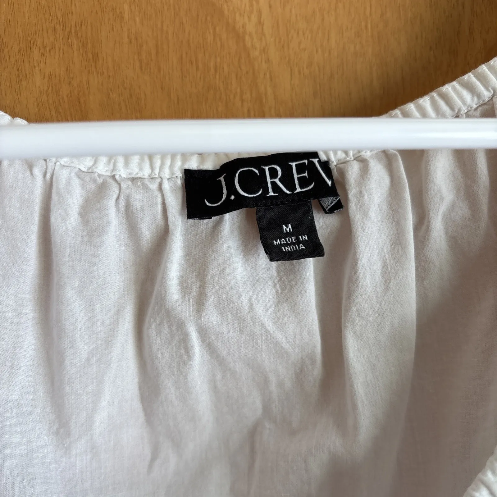 J.Crew V-Neck Smocked-Waist Top‎ in White Lightweight Cotton medium white - Image 3