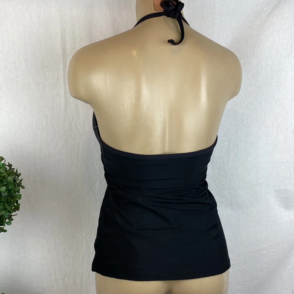 Kenneth Cole Black Embellished Mandala Print Tankini Swim Bikini Top M - Image 2