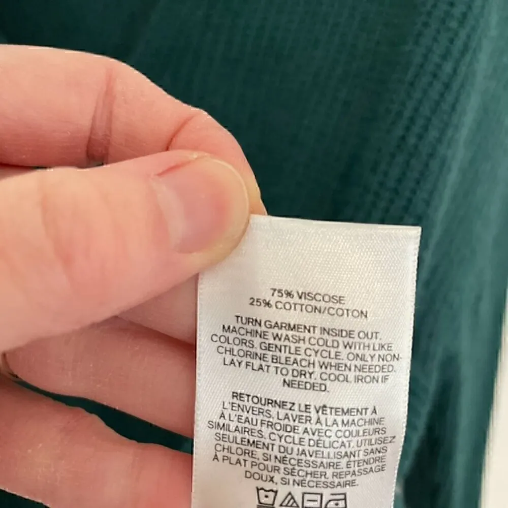 EXPRESS Strappy Circle Hem Tunic Sweater Solid Teal Green Blue 3/4 Sleeve Winter - Image 11