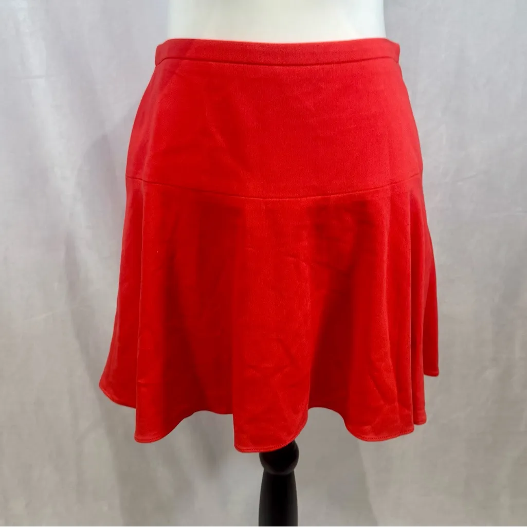 BCBGMAXAZRIA BRIGHT POPPY RED LUCY A-LINE SKIRT SIZE SMALL NWOT - Image 2