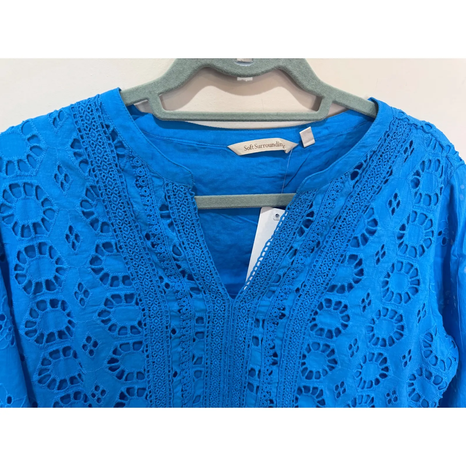 Soft Surroundings Cordelia Swedish Blue Eyelet Dress NWT sz 14 $150 - Image 5