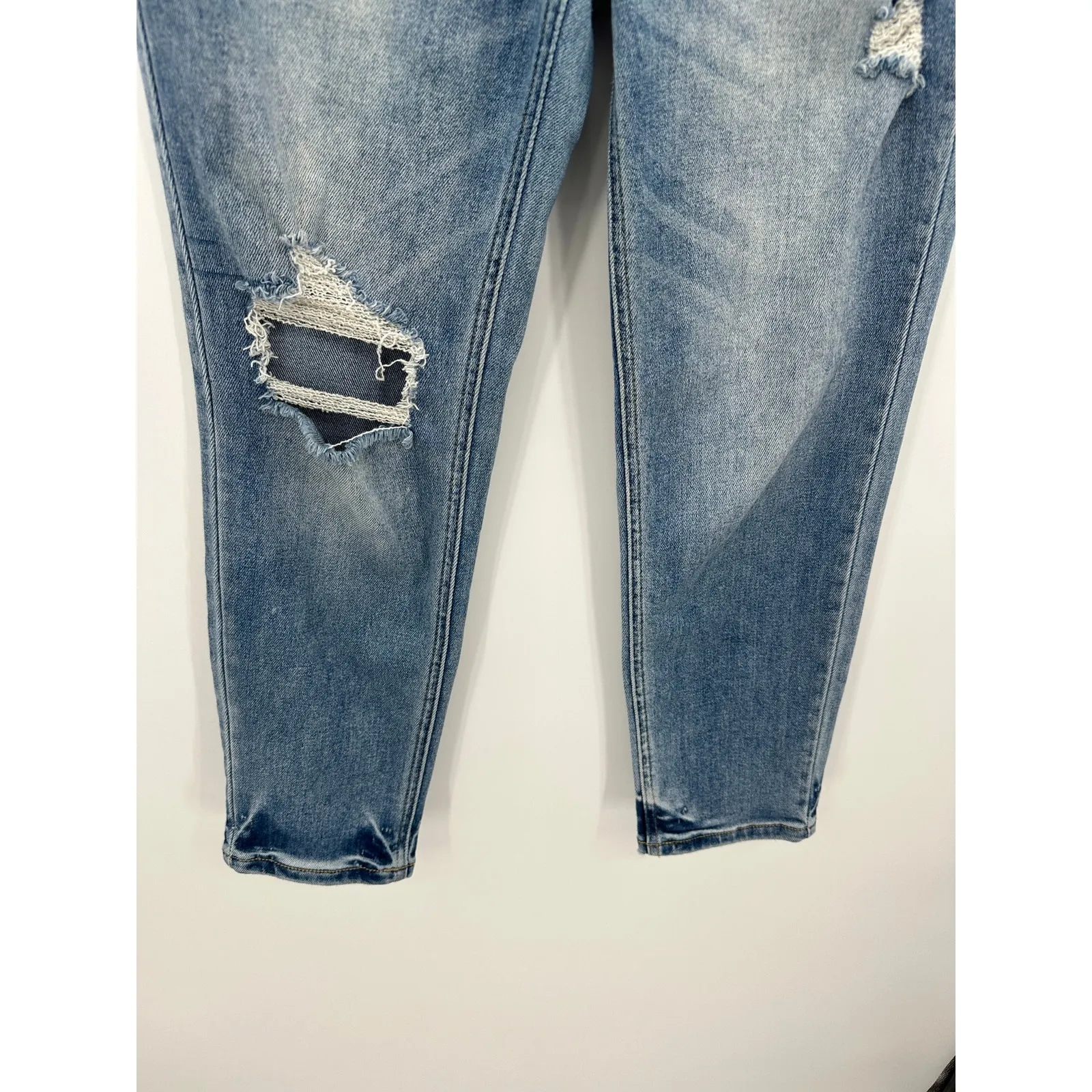 Kancan Katherine High Rise Distressed Mom Jeans Stretch Cotton Blend Women‎ 7/27 Blue - Image 4