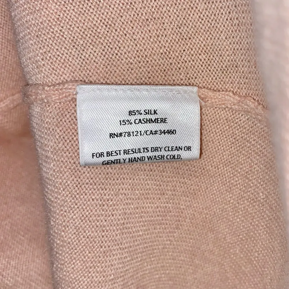 Eileen Fisher Pink Rolled Hem Silk & Cashmere Knit Blend Sleeveless Tank Top - Image 6