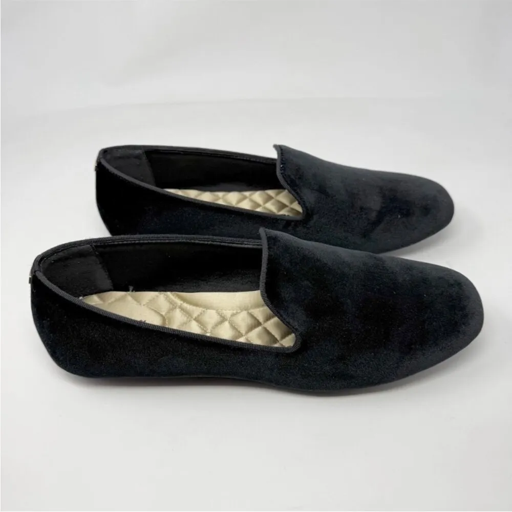 NEW Birdies Women’s The Starling Black Velvet Slip On Loafers 10W Old Money - Image 2