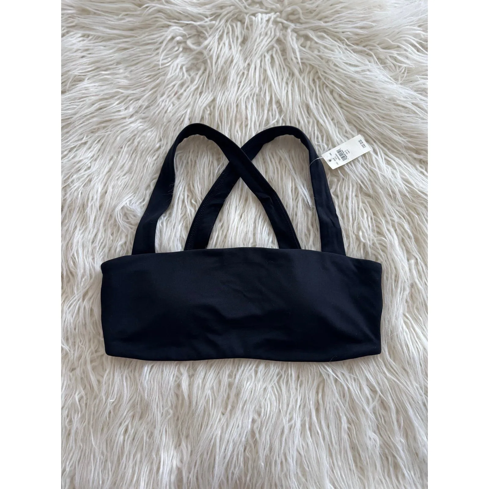 OFFLINE By Aerie Real Me Xtra Square Neck Sports Bra Black Size Medium - Image 2