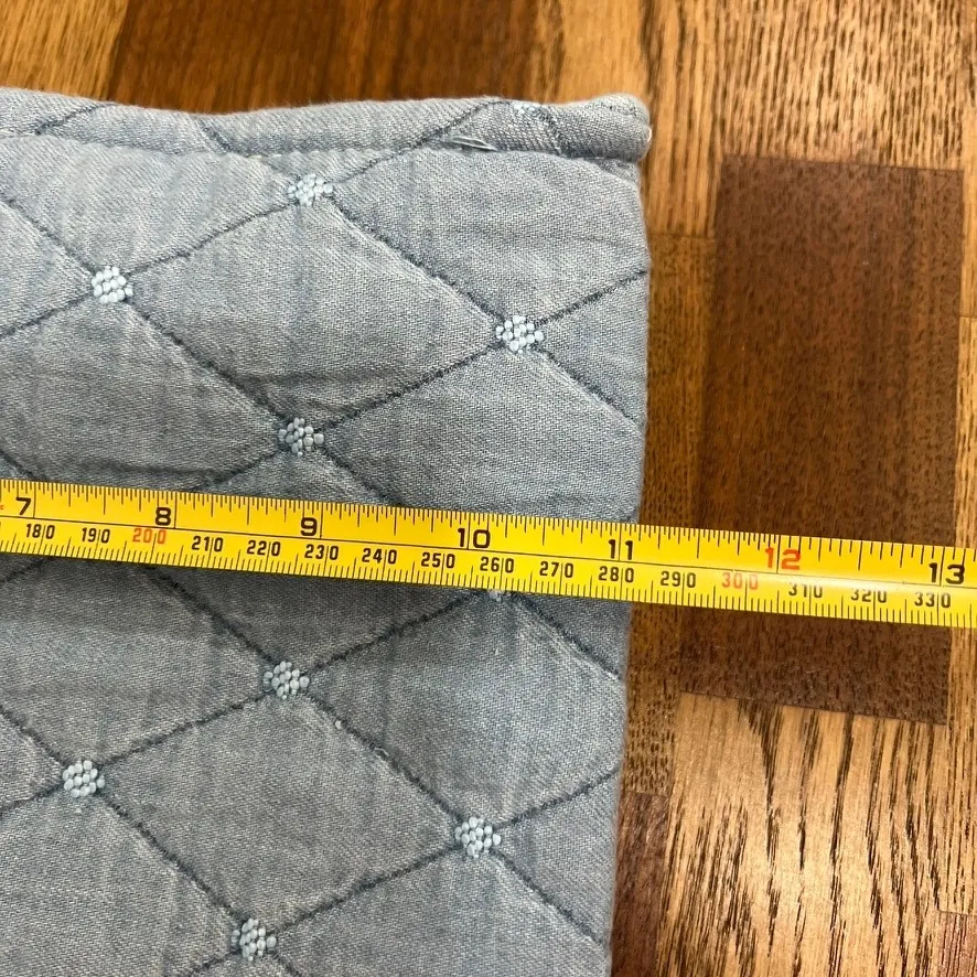 J Mclaughlin Nessa Handbag‎ One Size NWT $248 Blue Quilted Tote Cotton Purse - Image 12