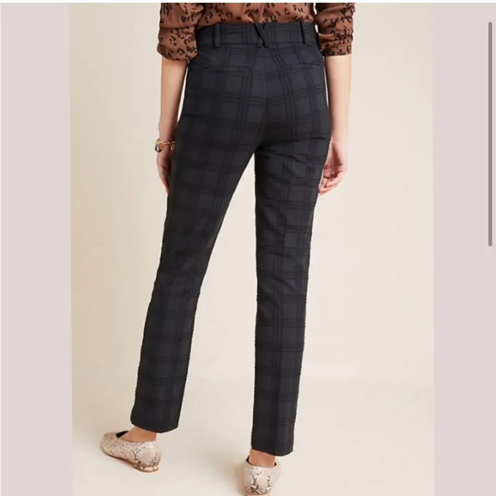 ANTHROPOLOGIE ESSENTIAL SLIM JACQUARD TROUSER PANT 2 - Image 2