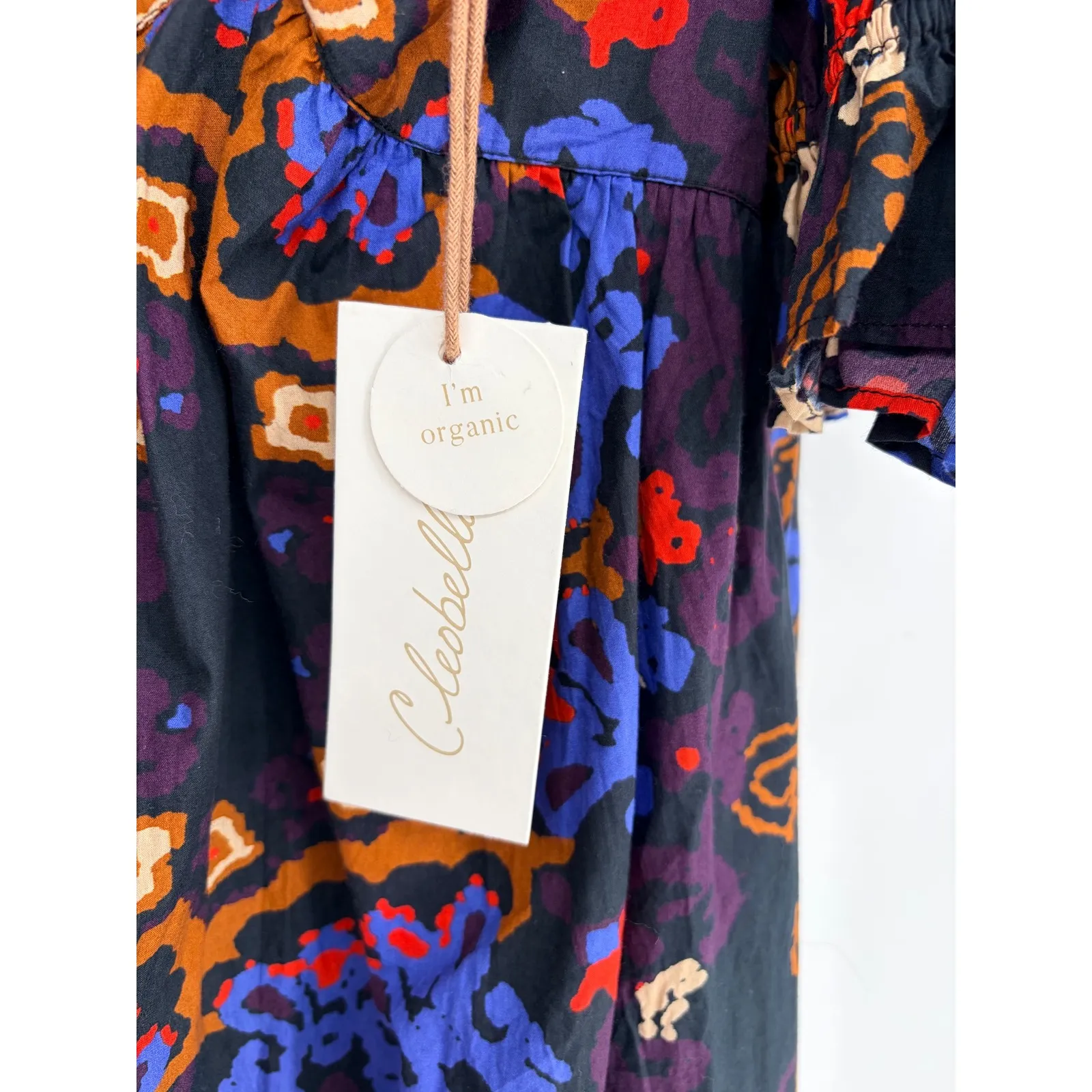 Cleobella Jewel Ankle Dress Venezia Puff Sleeve Midi Black Blue Orange - Image 6