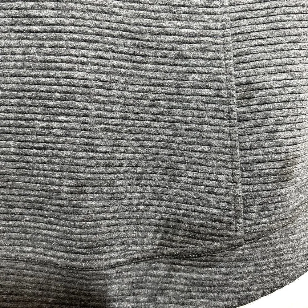 Stoic Jacket Drawstring Hood Ribbed Full Zip Cotton Long Sleeve Knit Gray Medium - Image 6