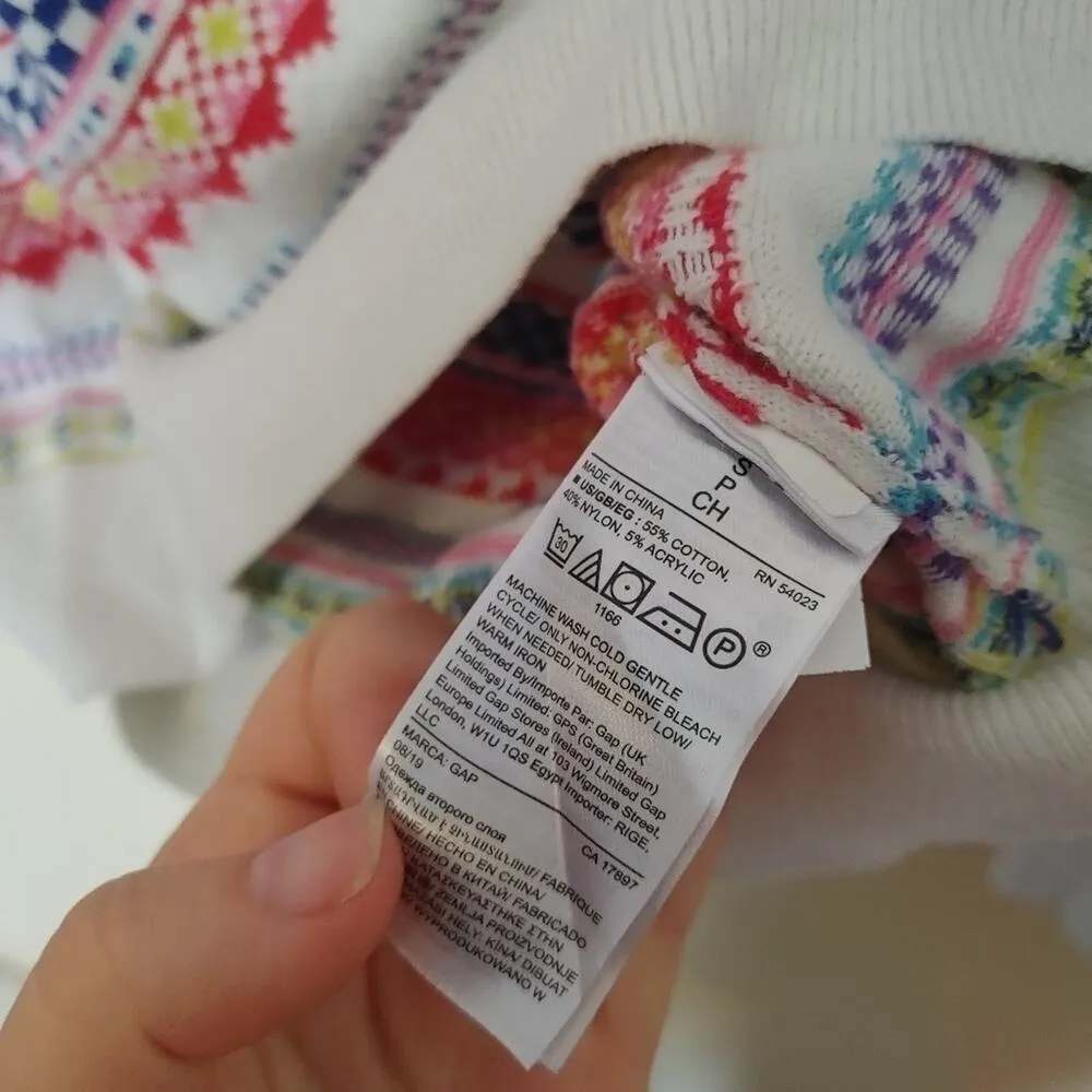 Gap Size Small S Winter Sweater Striped Pink Geometric Long Sleeve Christmas - Image 6