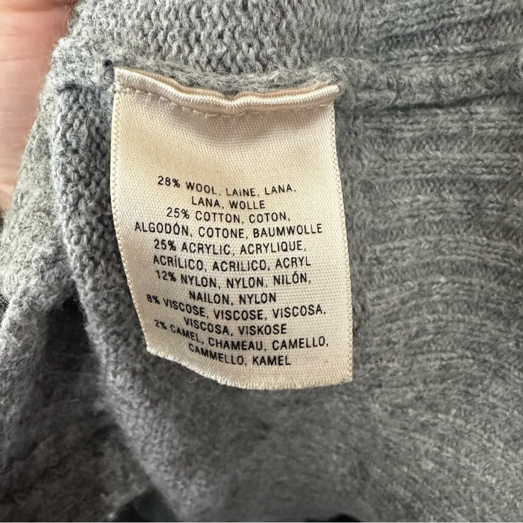 Anthro Sleeping On Snow Wool Thick Chunky Knit Hoodie Sweater Cardigan Small - Image 6