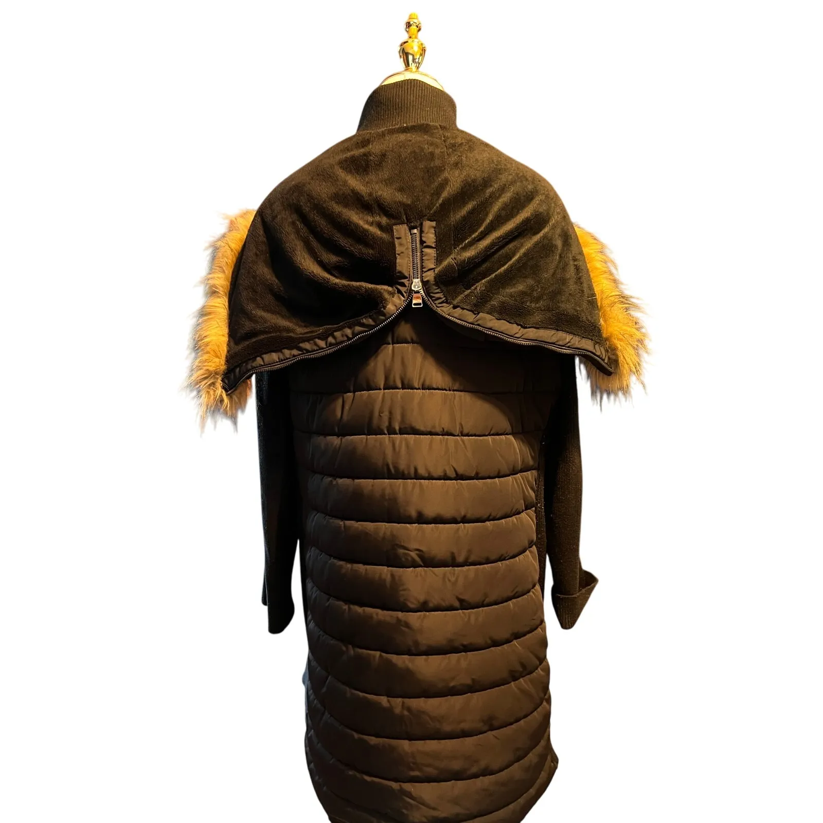 Calvin Klein Performance Women's Black Puffer Coat with Faux Fur Hood. Size 2X - Image 3