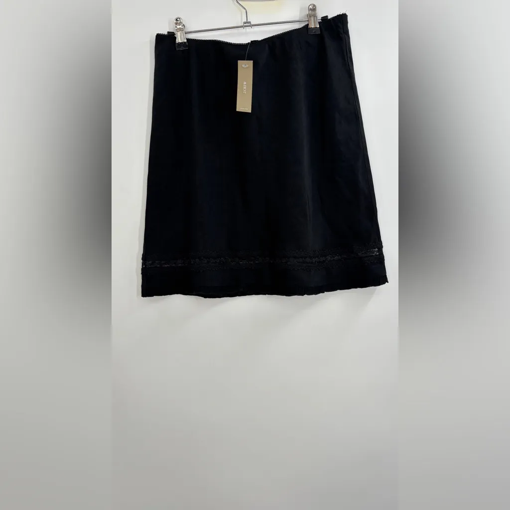 J.Crew Lace-trim slip skirt in matte textured satin - Image 4