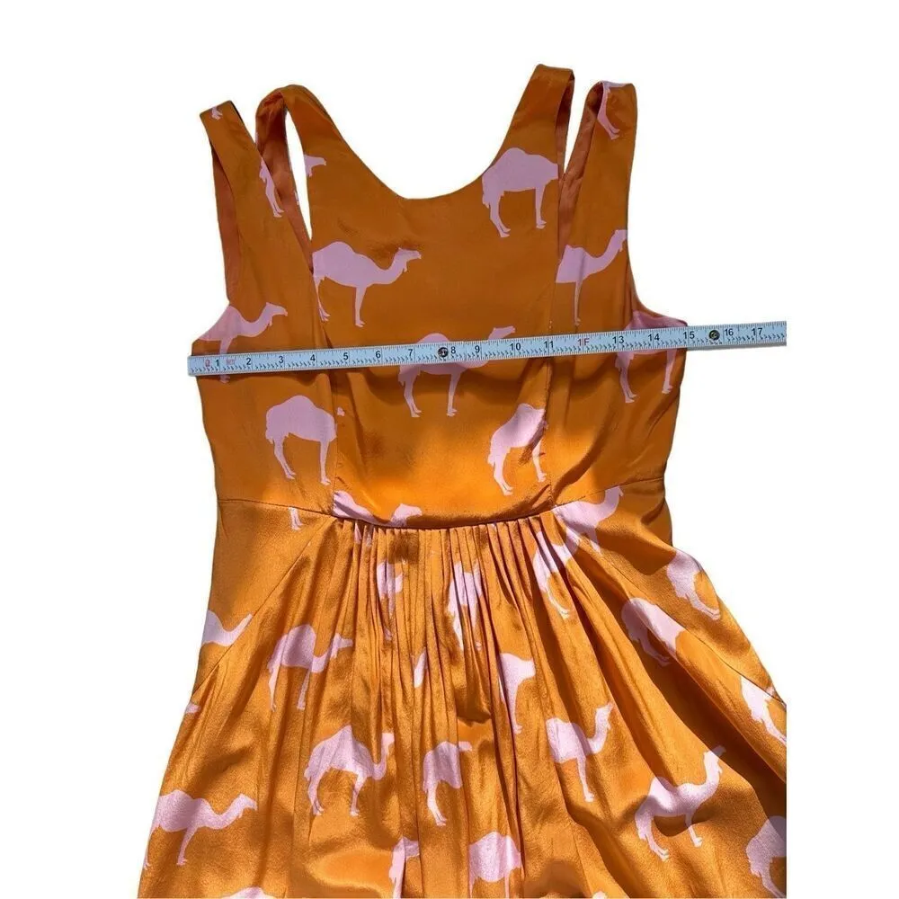 Anthropologie Rare "Dromedary Dress" by Charlotte Taylor Orange pink camel novel - Image 7