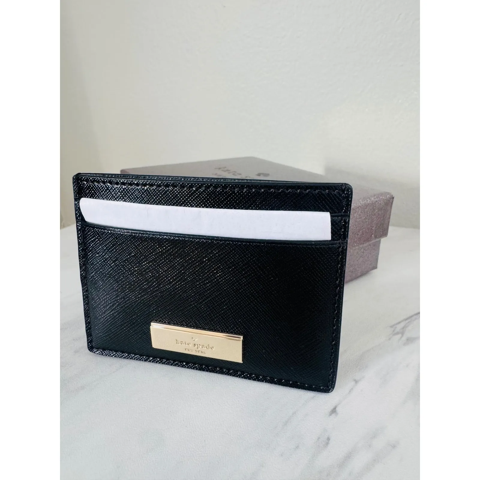 Kate Spade Kenzie Card Case, Slim Chic, Designer, Black Leather, NWT - Image 11
