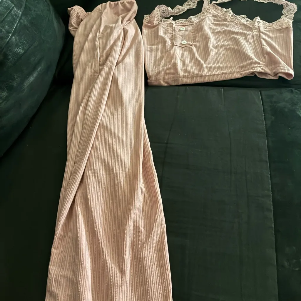 Pink Lace Trim Sleepwear Set Size M - Image 6