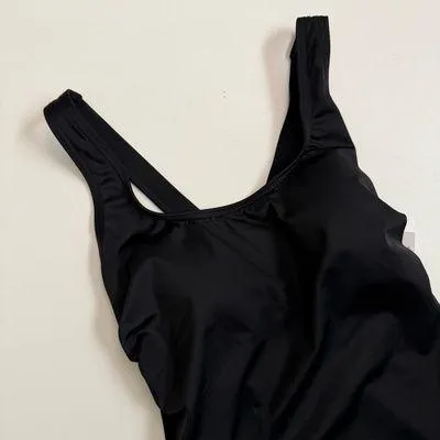 Lands End Swimsuit One Piece Lightly Padded Thick Straps Lycra Xtra Lite Black - Image 2