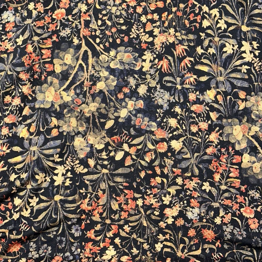 Peruvian Connection XS Giuliana Moody Floral Midi Dress 3/4 Sleeve Jersey Knit - Image 7