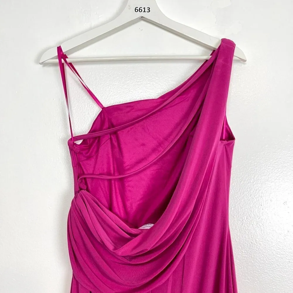 MAC DUGGAL One-Shoulder Jersey Body-Con Gown in Candy Pink Size US 6 - Image 9