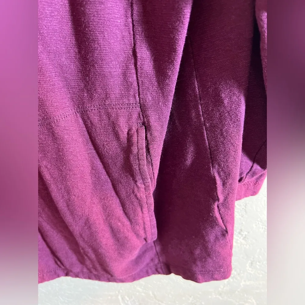 Purple Royal Robbins Cowl Neck Top, very unique w pockets, made of hemp & cotton - Image 7