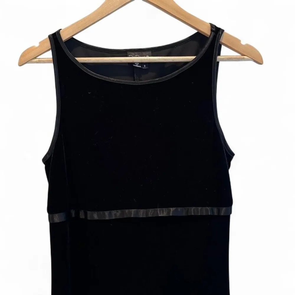 Vintage‎ My Michelle Black Velvet Sleeveless Maxi Dress Sz Small Whimsygoth - Image 2