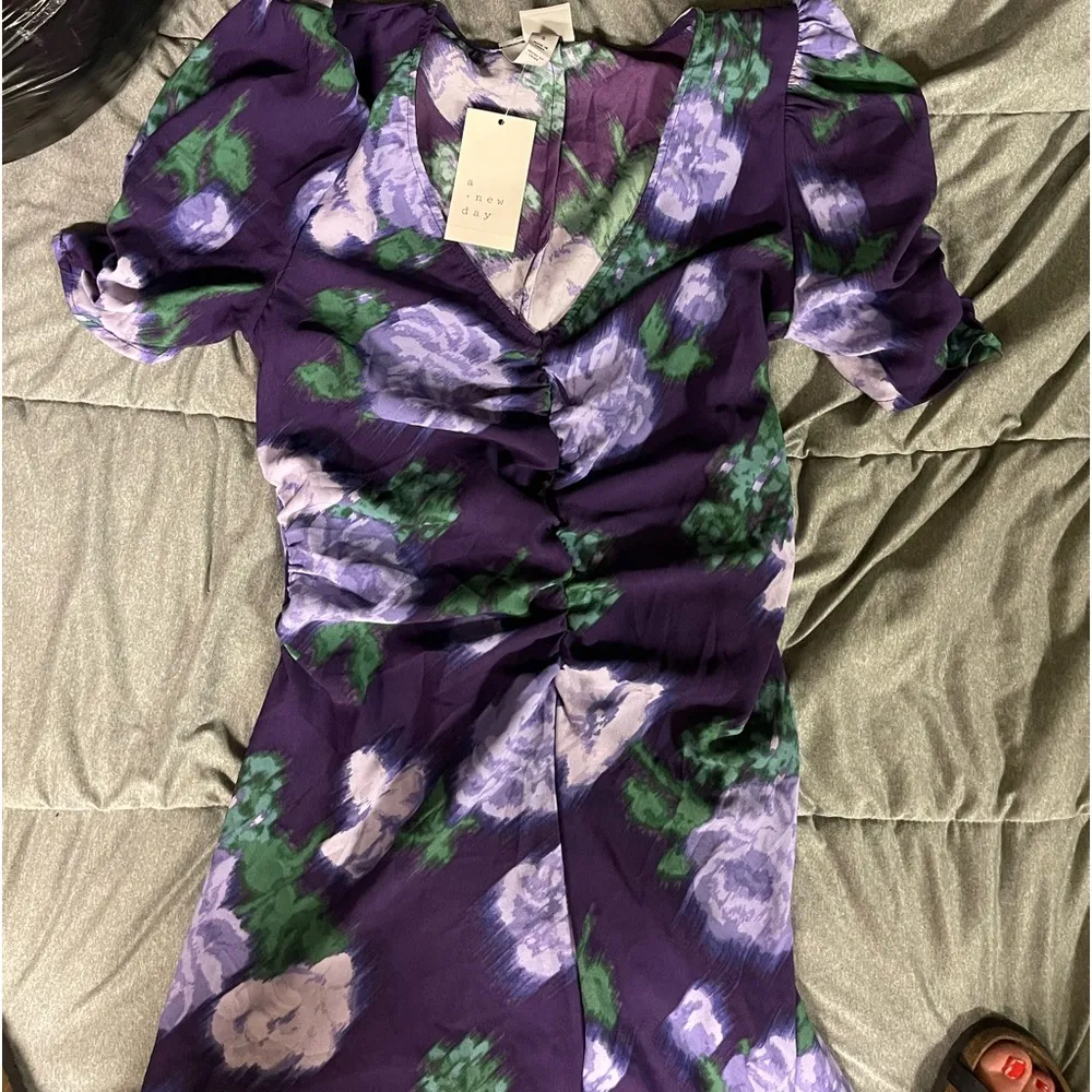 Women's Crepe Short Sleeve Midi Dress nwt large - Image 14