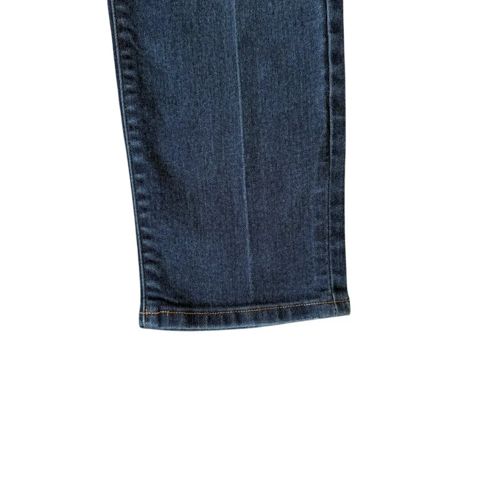 Chaps dark wash straight leg stretchy button zip five pocket blue denim jeans 6P - Image 6