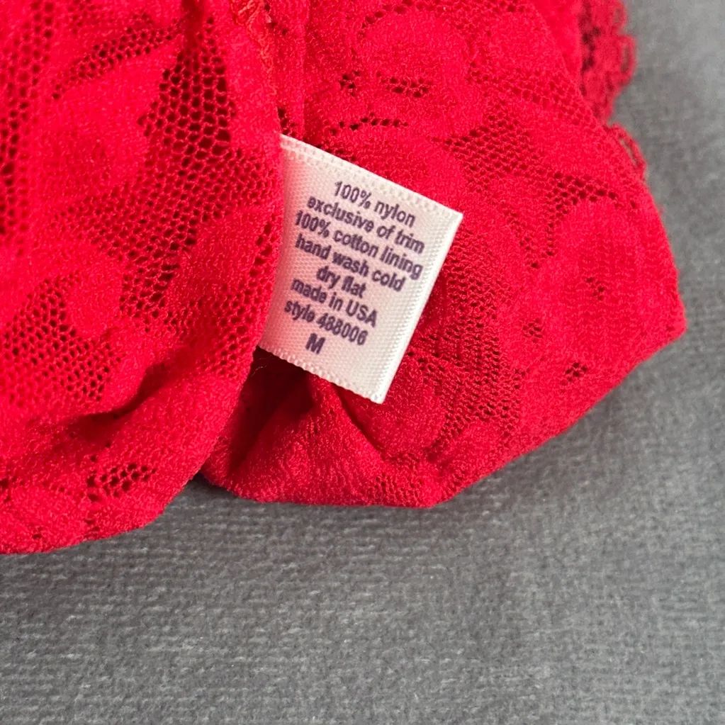 Hanky Panky Signature Lace Teddy Medium Style 488006 Elegant Red Lace Bodysuit - Image 8