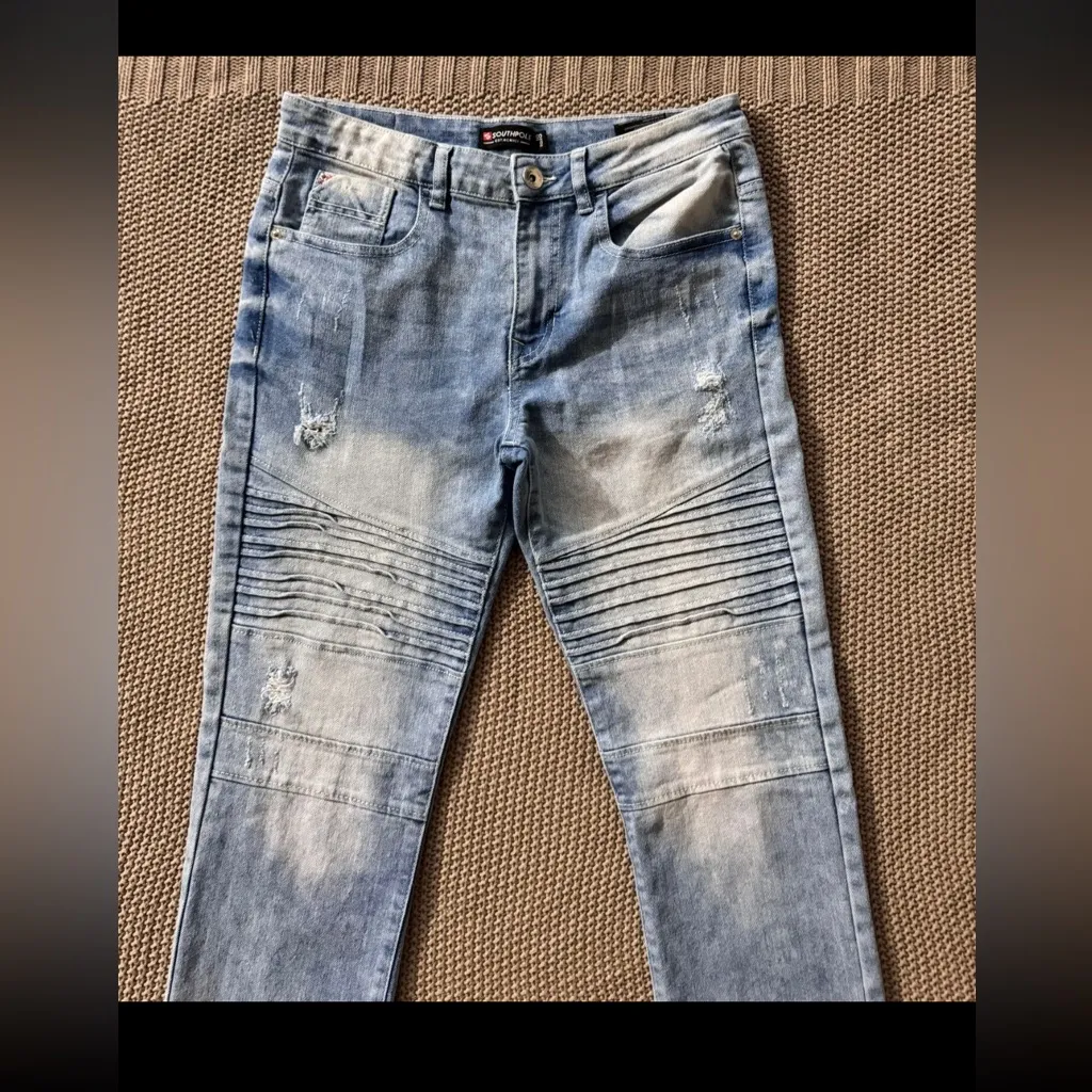 SOUTHPOLE Women’s Acid Wash Blue Denim Straight Jeans Size‎ 18 - Image 3